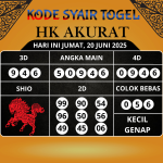 Kode Syair Togel HK Mistik Hari Ini Jumat, 20 Juni 2025