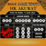 Select Kode Syair Togel HK Mistik Hari Ini Senin, 09 Juni 2025 Kode Syair Togel HK Mistik Hari Ini Rabu, 11 Juni 2025