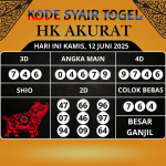 Kode Syair Togel HK Mistik Hari Ini Kamis, 12 Juni 2025