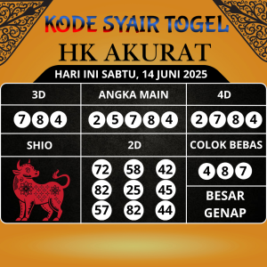 Kode Syair Togel HK Mistik Hari Ini Sabtu, 14 Juni 2025