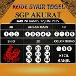 Kode Syair Togel SGP Mistik Hari Ini Kamis, 12 Juni 2025