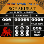 Kode Syair Togel SGP Mistik Hari Ini Sabtu, 14 Juni 2025