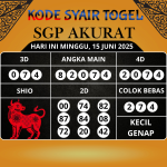 Kode Syair Togel SGP Mistik Hari Ini Minggu, 15 Juni 2025