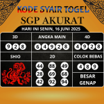 Kode Syair Togel SGP Mistik Hari Ini Senin, 16 Juni 2025