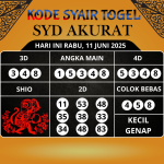 Kode Syair Togel SDY Mistik Hari Ini Rabu, 11 Juni 2025