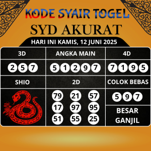 Kode Syair Togel SDY Mistik Hari Ini Kamis, 12 Juni 2025