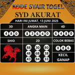 Kode Syair Togel SDY Mistik Hari Ini Jumat, 13 Juni 2025