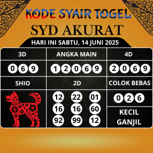 Kode Syair Togel SDY Mistik Hari Ini Sabtu, 14 Juni 2025