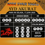 Kode Syair Togel SDY Mistik Hari Ini Selasa, 17 Juni 2025